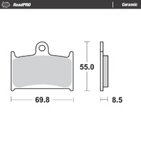 MotoMaster Front Brake Pads for Triumph 650 DAYTONA 2005 RoadPRO Ceramic 