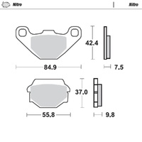 MotoMaster Rear Brake Pads for Kawasaki ZXR250 IMPORT 1991-1998 Nitro 