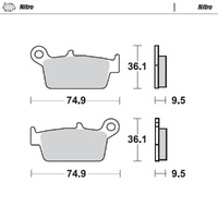 MotoMaster Rear Brake Pads for Yamaha YZ250F 2001-2002 Nitro 
