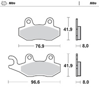 MotoMaster Front Left Brake Pads for Kawasaki KLF300 4WD 1989-2002 Nitro 