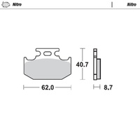 MotoMaster Rear Brake Pads for Yamaha DT230 1999-2003 Nitro 