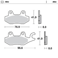 MotoMaster Front Right Brake Pads for Kawasaki KLF400 BAYOU 1993-1999 Nitro 