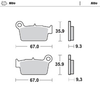 MotoMaster Rear Brake Pads for Yamaha YZ450FX 2016-2025 Nitro 