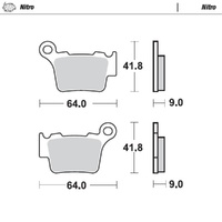 MotoMaster Rear Brake Pads for BMW G450 X 2009-2010 Nitro 