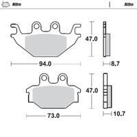 MotoMaster Front Brake Pads for Can Am DS 250 2007-2008 Nitro 