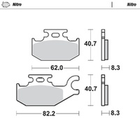 MotoMaster Front Left Brake Pads for Suzuki LT-A500AXI 2009-2019 Nitro 