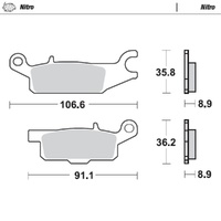 MotoMaster Rear Left Brake Pads for Yamaha YFM700FAP GRIZZLY EPS 2008-2020 Nitro 