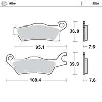 MotoMaster Front Brake Pads for Can Am OUTLANDER MAX 1000 STD 4X4 2014-2017 Nitro 