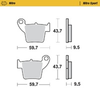 MotoMaster Rear Brake Pads for Honda CR250R 2002-2007 Nitro Sport 