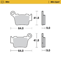 MotoMaster Rear Brake Pads for KTM 505 SX-F 2007-2009 Nitro Sport 
