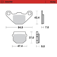 MotoMaster Rear Brake Pads for Eton 90 VIPER 2003-2005 SinterPRO Racing 