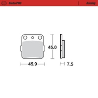 MotoMaster Rear Brake Pads for Kawasaki KX100 1989-2006 SinterPRO Racing 