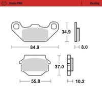 MotoMaster Front Brake Pads for Suzuki LT-500R 1990-1991 SinterPRO Racing 