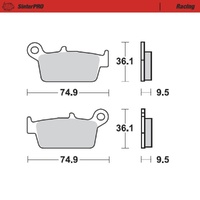 MotoMaster Rear Brake Pads for TM MX 125 2001-2004 SinterPRO Racing 
