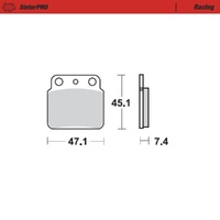 MotoMaster Rear Brake Pads for Hyosung TE450 ATV 2008 SinterPRO Racing 