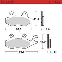 MotoMaster Front Right Brake Pads for Kawasaki KLF300 4WD 1989-2002 SinterPRO Racing 