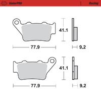 MotoMaster Rear Brake Pads for Husqvarna TR650 TERRA 2013 SinterPRO Racing 