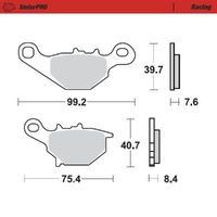 MotoMaster Front Brake Pads for Kawasaki KLX125L BIG WHEEL 2003-2006 SinterPRO Racing 
