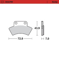 MotoMaster Rear Brake Pads for Polaris 350L BIG BOSS 6X6 1993 SinterPRO Racing 