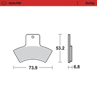 MotoMaster Rear Brake Pads for Polaris 325 MAGNUM 2X4 2000-2001 SinterPRO Race 