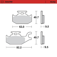 MotoMaster Rear Brake Pads for Can Am OUTLANDER 800R EFI XT 2009-2010 SinterPRO Racing 