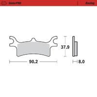 MotoMaster Rear Brake Pads for Polaris 450 SPORTSMAN BEFORE 25/06/08 2007-2008 SinterPRO Racing 