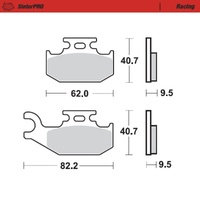 MotoMaster Front Right Brake Pads for Can Am OUTLANDER 330 2004-2005 SinterPRO Racing 