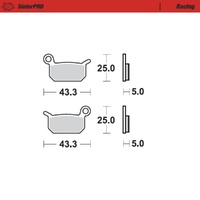 MotoMaster Front Brake Pads for KTM 50 PRO JUNIOR 2002-2008 SinterPRO Racing 
