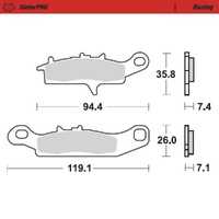 MotoMaster Front Left Brake Pads for Kawasaki KFX700 V-FORCE 2004-2009 SinterPRO Racing 