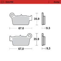 MotoMaster Rear Brake Pads for Yamaha WRF250X SM 2008-2011 SinterPRO Racing 