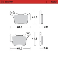MotoMaster Rear Brake Pads for KTM 525 EXC 2004-2007 SinterPRO Racing 