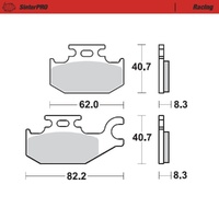 MotoMaster Front Left Brake Pads for Suzuki LT-A400F ASI KING QUAD 2010-2019 SinterPRO Racing 