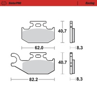 MotoMaster Front Right Brake Pads for Suzuki LT-A400F 4WD KING QUAD 2008-2009 SinterPRO Racing 
