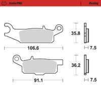 MotoMaster Front Right Brake Pads for Yamaha YFM550 FA GRIZZLY 2009-2014 SinterPRO Racing 