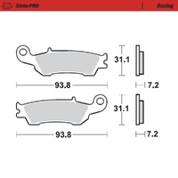 MotoMaster Front Brake Pads for Yamaha YZ125 2008-2021 SinterPRO Racing 