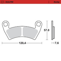 MotoMaster Front Brake Pads for Polaris 1000 GENERAL 4 EPS 2017-2021 SinterPRO Racing 