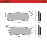 MotoMaster Front Brake Pads for Yamaha YZ125 2022-2025 SinterPRO Racing 