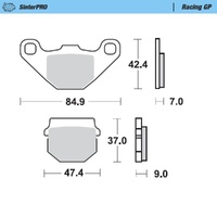 MotoMaster Front Brake Pads for Can Am DS 90X 4 STROKE 2012-2020 SinterPRO Racing GP 