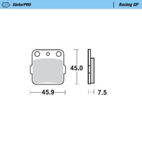 MotoMaster Front Brake Pads for Honda TRX500FA 2015-2019 SinterPRO Racing GP 
