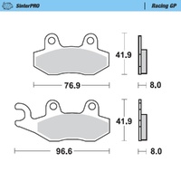 MotoMaster Rear Brake Pads for Triumph 865 AMERICA 2007-2017 SinterPRO Race GP 