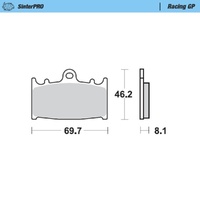 MotoMaster Front Brake Pads for Kawasaki GPZ900R 1990-1991 SinterPRO Racing GP 