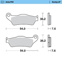 MotoMaster Front Brake Pads for BMW G450 X 2009-2010 SinterPRO Racing GP 