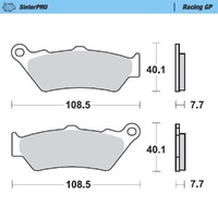 MotoMaster Rear Brake Pads for Ducati 1198 DIAVEL CROMO 2012-2014 SinterPRO Racing GP 