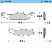 MotoMaster Front Brake Pads for Kawasaki KX85 BIG WHEEL 2001-2025 SinterPRO Racing GP 