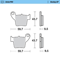 MotoMaster Rear Brake Pads for Honda CR125R 2002-2007 SinterPRO Racing GP 