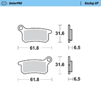 MotoMaster Rear Brake Pads for Husqvarna TC65 2017-2022 SinterPRO Racing GP 