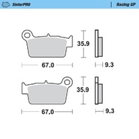 MotoMaster Rear Brake Pads for Beta RR 390 4T Race 2015-2024 SinterPRO Race GP 