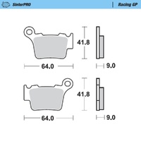 MotoMaster Rear Brake Pads for Husaberg FE350 2013-2014 SinterPRO Racing GP 