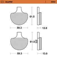MotoMaster Front Brake Pads for Harley 1340 FXDL DYNA LOW RIDER (80CI) 1992-1998 RoadPRO Sinter 