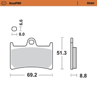 MotoMaster Front Brake Pads for Yamaha FZ8 2010-2013 RoadPRO Sinter 